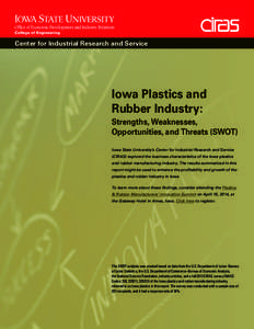 Plastics News / Bureau of Labor Statistics / Manufacturing / SWOT analysis / Geography of the United States / Story County /  Iowa / Iowa / Plastics