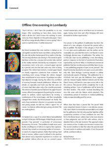 Comment  Offline: One evening in Lombardy