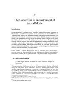 9 The Concertina as an Instrument of Sacred Music Introduction In the discussion of the early history of modern free-reed instruments presented in Chapter 2.0, I noted how a recognition of the potential of the free-reed 