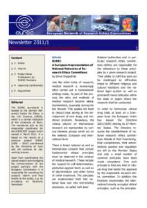 Newsletterhttp://www.eurecnet.org/newsletter Content p. 1: Article p. 2: Imprint p. 3: Project News