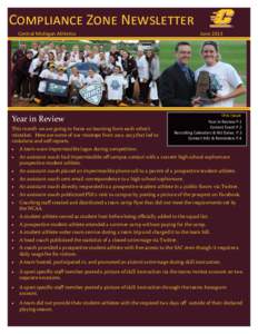 Compliance Zone Newsletter Central Michigan Athletics Year in Review This month we are going to focus on learning from each other’s mistakes. Here are some of our missteps fromthat led to