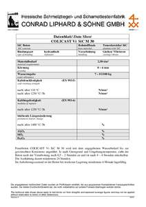 Datenblatt/ Data Sheet COLICAST Vi SiC M 30 SiC Beton Rohstoffbasis