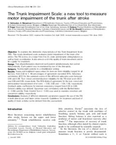 The Trunk Impairment Scale: a new tool to measure motor impairment of the trunk after stroke
