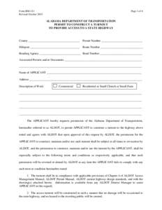 Form BM-111 Revised October 2015 Page 1 of 6  ALABAMA DEPARTMENT OF TRANSPORTATION