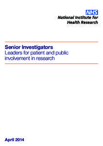 Health / National Institutes of Health / INVOLVE / North and East Yorkshire and Northern Lincolnshire Consumer Research Panel / Medicine / National Institute for Health Research / Research