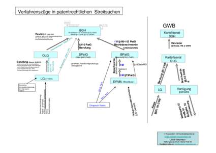 Verfahrenszüge in patentrechtlichen Streitsachen BVerfG Verfassungsbeschwerde (ohne Suspensiveffekt)  GWB