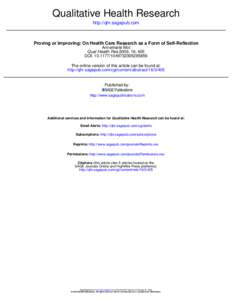 Healthcare / Therapy / Nursing research / Diabetes mellitus type 1 / Health care provider / Clinical trial / Physical therapy / Complications of diabetes mellitus / Primary Care Behavioral health / Medicine / Health / Diabetes