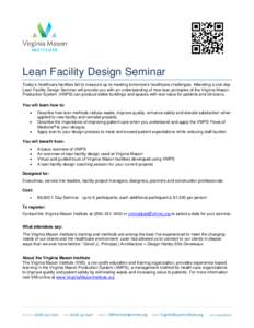 Lean Facility Design Seminar