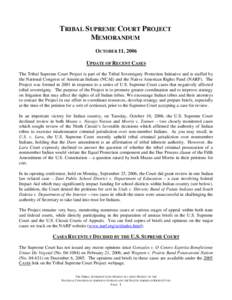 Native American Rights Fund / Tribal sovereignty in the United States / Supreme Court of the United States / Indian Reorganization Act / Certiorari / Duro v. Reina / Montana v. United States / Law / Sioux / United States v. Lara