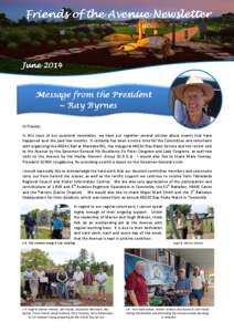 Microsoft Word - Friends of the Avenue Newsletter (June 2014)