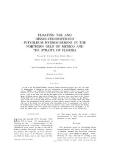 FLOATING TAR AND DISSOLVED/DISPERSED PETROLEUM HYDROCARBONS IN THE NORTHERN GULF OF MEXICO AND THE STRAITS OF FLORIDA