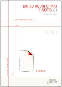 DIN A3 HOCHFORMAT 2-SEITIG 01 FORMAT: 297 x 420 mm 303 mm (MIT BESCHNITTZUGABE)