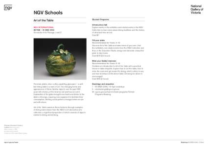 NGV Schools Art of the Table Student Programs  NGV INTERNATIONAL