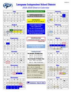 Lampasas Independent School DistrictDistrict Calendar S 5