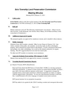 Conservation easement / Energy law / Easement / Minutes / Law / Agenda / Scio Township /  Michigan / Principles / Government / Real property law / Meetings / Parliamentary procedure