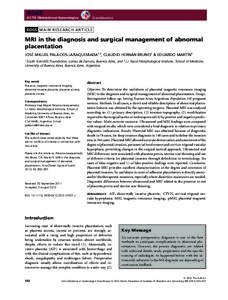 MRI in the diagnosis and surgical management of abnormal placentation