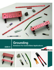 Grounding CDGRD-10 Solutions For Comm/Data Applications  Overview & Table of Contents