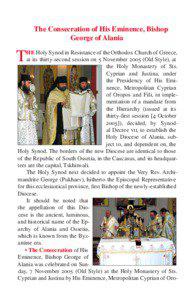 The Consecration of His Eminence, Bishop George of Alania