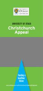 University of Otago  Christchurch Appeal  Funding a