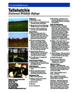 U.S. Fish & Wildlife Service  Tallahatchie National Wildlife Refuge Refuge Facts