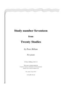 Study number Seventeen from Twenty Studies by Peter Billam For piano