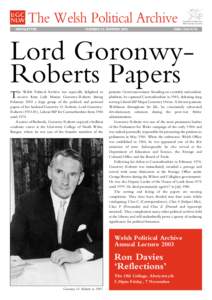 Goronwy Owen / Goronwy Roberts /  Baron Goronwy-Roberts / Aberystwyth University / Plaid Cymru / Cynog Dafis / Welsh Labour / Wales / Gwynfor Evans / Politics of the United Kingdom / Politics of Wales / Welsh people