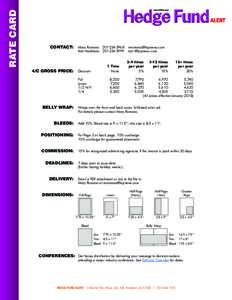 RATE CARD  	CONTACT: Mary Romano 	  	  		 Kait Hardiman 	 	 kait @hspnews.com