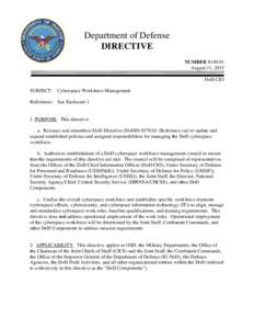 DoD Directive, Cyberspace Workforce Management