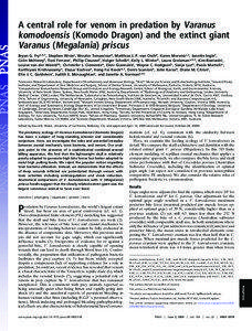 A central role for venom in predation by Varanus komodoensis (Komodo Dragon) and the extinct giant Varanus (Megalania) priscus