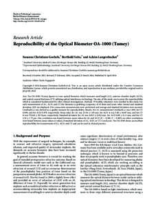 Reproducibility of the Optical Biometer OA[removed]Tomey)