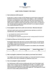 Guide to student attainment at KS3