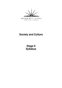 Society and Culture Stage 6 Syllabus