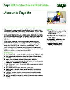 Sage Construction and Real Estate Accounts Payable Sales Sheet