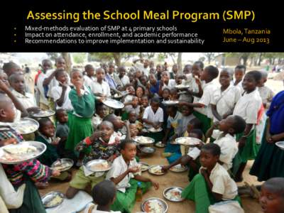 Assessing the School Meal Program (SMP)