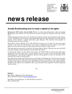 Microsoft Word - Release_10_AcadiaJune22.doc