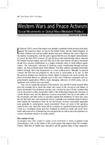 42 / Sarai Reader 2004: Crisis/Media  Western Wars and Peace Activism Social Movements in Global Mass-Mediated Politics MARTIN SHAW