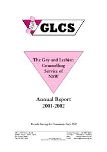 The Gay and Lesbian Counselling Service of NSW  Annual Report