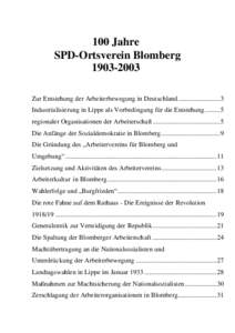 100 Jahre SPD-Ortsverein Blomberg[removed]