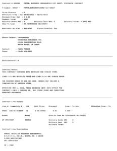 Contract # [removed]PAPER, BUSINESS XEROGRAPHIC-CUT SHEET, STATEWIDE CONTRACT T-number: 92507 -