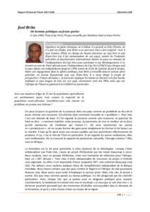 Rapport Afrique de l’Ouest[removed]Décembre 2008 José Brito Un homme politique au franc-parler