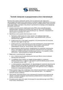 IAB Polska - Pozycjonowanie stron internetowych - Kodeks etyczny