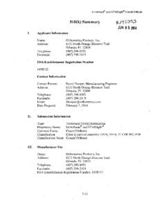 STARband* and STARlight Cranial Orthosis  510(k) Summary JUN1062014