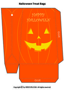 Halloween Treat Bags  GLUE GLUE Copyright c by KIZCLUB.COM. All rights reserved.