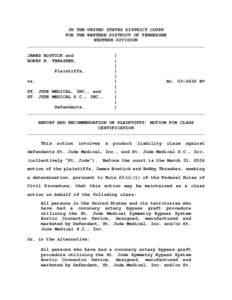 IN THE UNITED STATES DISTRICT COURT FOR THE WESTERN DISTRICT OF TENNESSEE WESTERN DIVISION _________________________________________________________________ JAMES BOSTICK and BOBBY H. THRASHER,