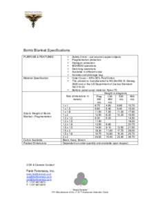 Bomb Blanket Specifications PURPOSE & FEATURES Material Specification  Size & Weight of Bomb