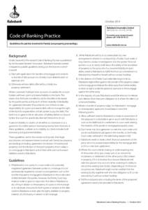 October 2014 Rabobank Australia Limited ABNAFSLCode of Banking Practice
