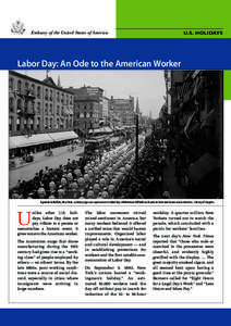 U.S. HOLIDAYS  Embassy of the United States of America Labor Day: An Ode to the American Worker