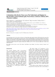 Colonization of the Border Meuse area (The Netherlands and Belgium) by the non-native western tubenose goby Proterorhinus semilunaris (Heckel, Teleostei, Gobiidae)