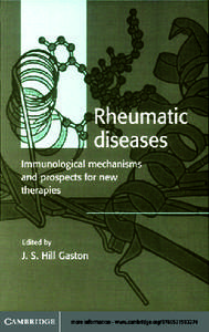 RHEUMATIC DISEASES: Immunological mechanisms and prospects for new therapies