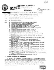 DEPARTMENT OF THE N A V Y mEODORE ROOSEVELT (CVN-71) FPO NEW YORK[removed]DECLASSIFIED --unclassified